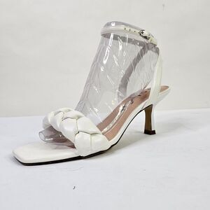 UNISA white braided faux leather sandals